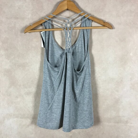 Love Tribe Juniors Gray USA Macrame Back Tank Top NWT MEDIUM - Picture 2 of 5